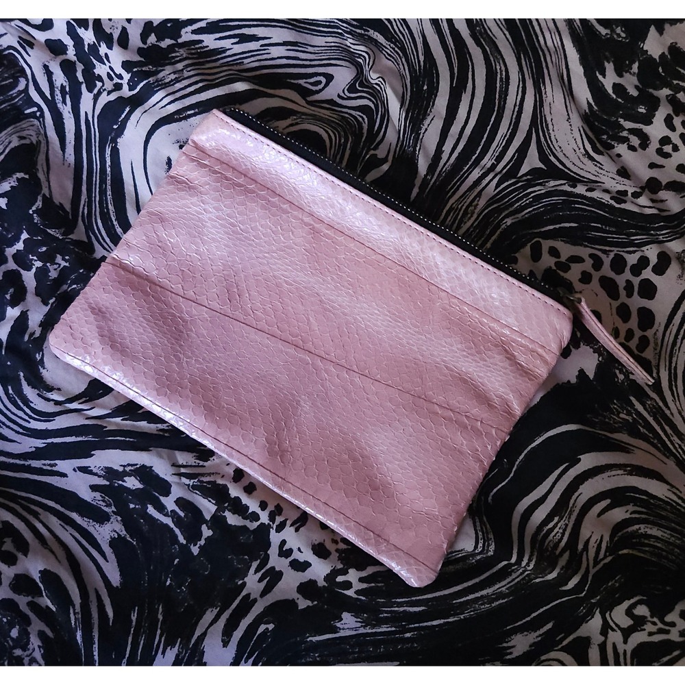 Python Skin Pastel Pink- Antique Rose Clutch-Pocket Bag by Beirn